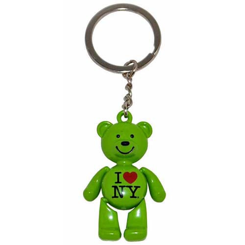I Love NY Green Bear Keyring