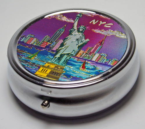 NYC Purple Skyline Pill Box