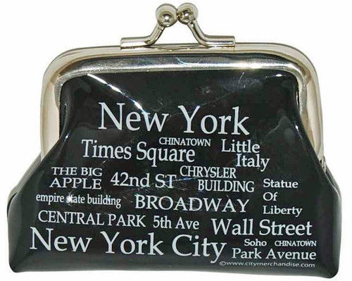 NYC Landmarks White Letters Coin Purse