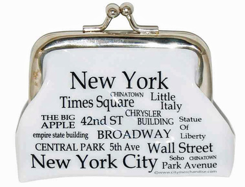 NYC Landmarks Black Letters Coin Purse