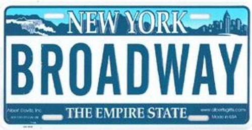 Broadway NY License Plate