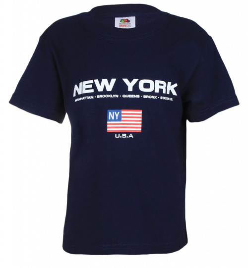 Short T-shirt with Motif - Dark blue/New York - Kids