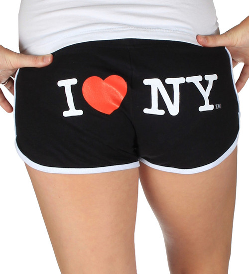 I Love NY Summer Shorts Ladies White, Small, Women's