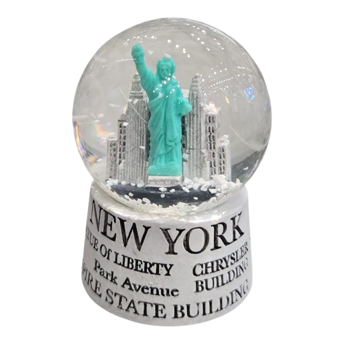 NYC Landmarks White 45mm Snowglobe