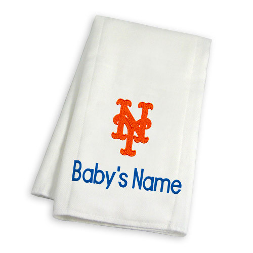 NY Mets Personalized Burp Cloth