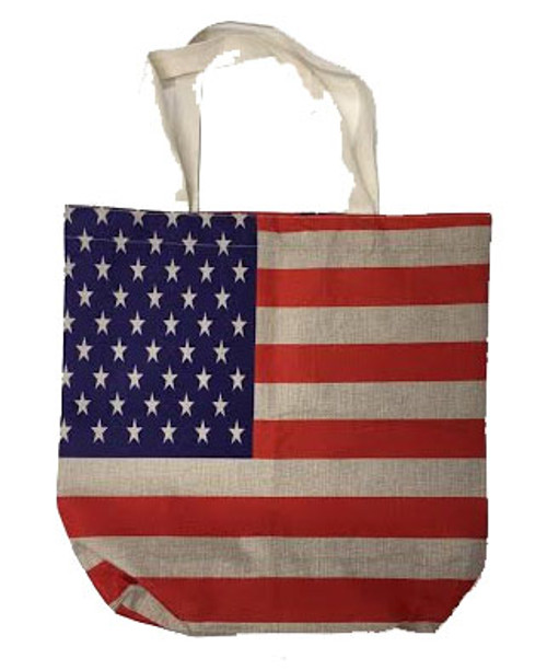 American Flag Canvas Tote Bag