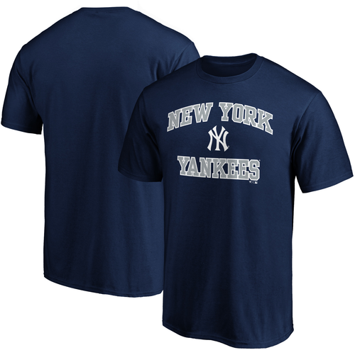 Exclusive Fitted Navy Blue New York Yankees Gray Pinstripe New Era Short Sleeve T-Shirt 2XL