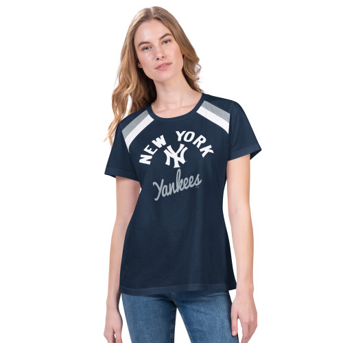 NY Yankees Scire Color Block Navy Ladies T-Shirt