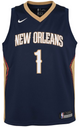 Zion Williamson Youth Jersey - Navy New Orleans Pelicans Swingman Kids Icon Edition Jersey - front