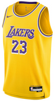 Lebron James Youth Jersey - Yellow Los Angeles Lakers Swingman Kids Icon Edition Jersey - front