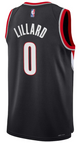 Damian Lillard Youth Jersey - Black Portland Trail Blazers Swingman Kids Icon Edition Jersey - back