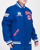 NY Giants Varsity Jacket - Blue Crest Emblem Wool Style Jacket - right side