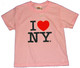 I Love NY "Classic" Pink Kids Tee - flat