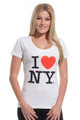 I Love NY Ladies V-Neck T-Shirt - White