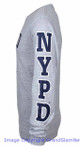 NYPD Full Chest and Sleeve Grey LS Tee side view