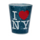 I Love NY Distressed Shot Glass  Ocean Blue
