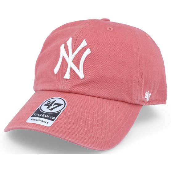 NY Yankees Light Red Clean Up Adjustable Cap