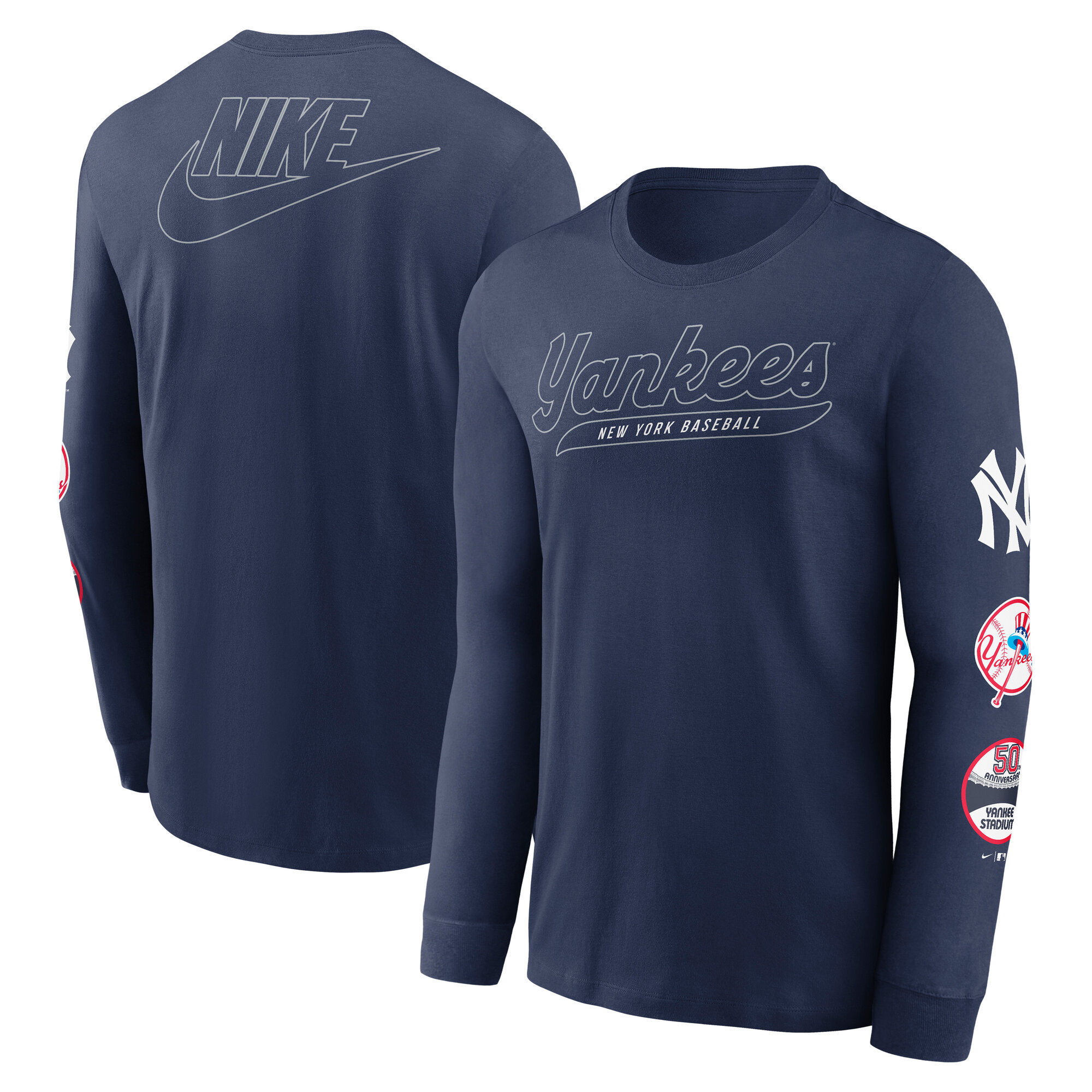 NY Yankees Knockout Cooperstown Long Sleeve T-Shirt