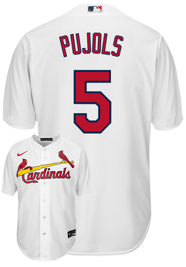 St. Louis Cardinals #5 Albert Pujols Youth Medium True Fan Jersey HOF