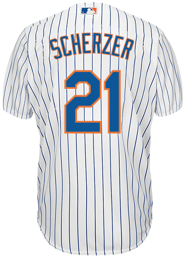 New York Mets STICKER DECAL Max Scherzer 21 Jersey Card -  Sweden