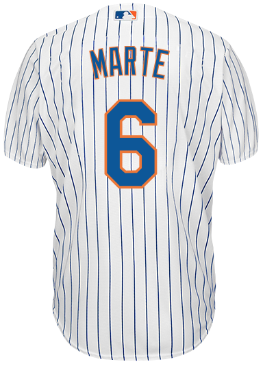 Mens Majestic New York Mets STARLING MARTE Baseball Jersey GRAY New