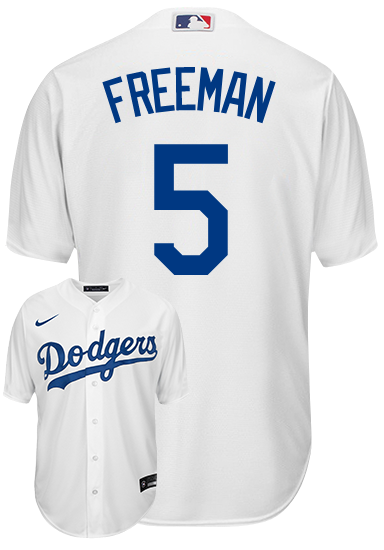 MLB Team Apparel Youth Los Angeles Dodgers Freddie Freeman #5 White Cool  Base Jersey
