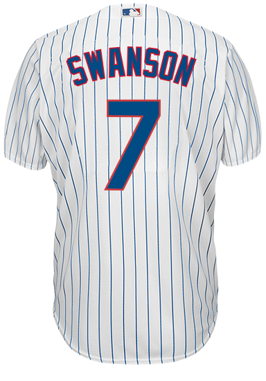 Dansby Swanson Majestic Home Pinstripe Men's Replica Jersey 2X-Large