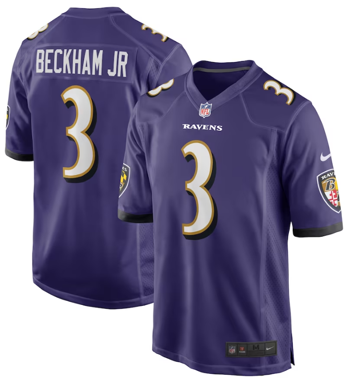 Youth Nike Odell Beckham Jr. Purple Baltimore Ravens Game Jersey Size: Small