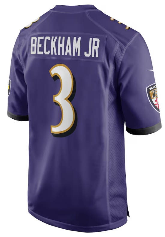 Odell Beckham Jr. 13 Baltimore Ravens Game Youth Jersey - White - Bluefink