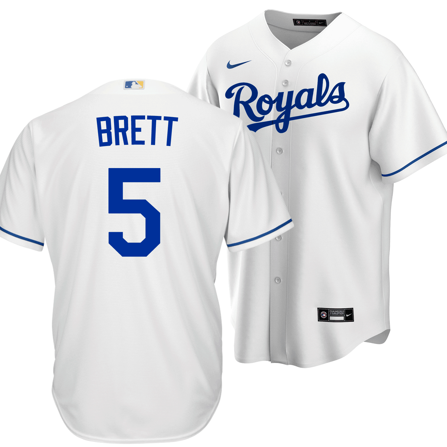 Kansas City Royals No5 George Brett White/Pink Fashion Women's Stitched Jersey