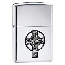 Celtic Cross High Polish Chrome Zippo