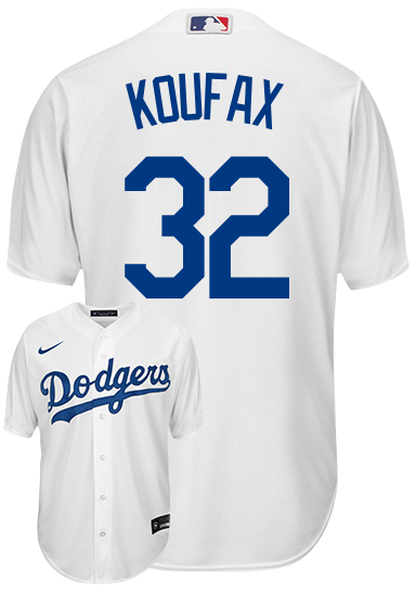 1958-66 LA DODGERS KOUFAX #32 MAJESTIC COOPERSTOWN COLLECTION JERSEY (HOME)  XL