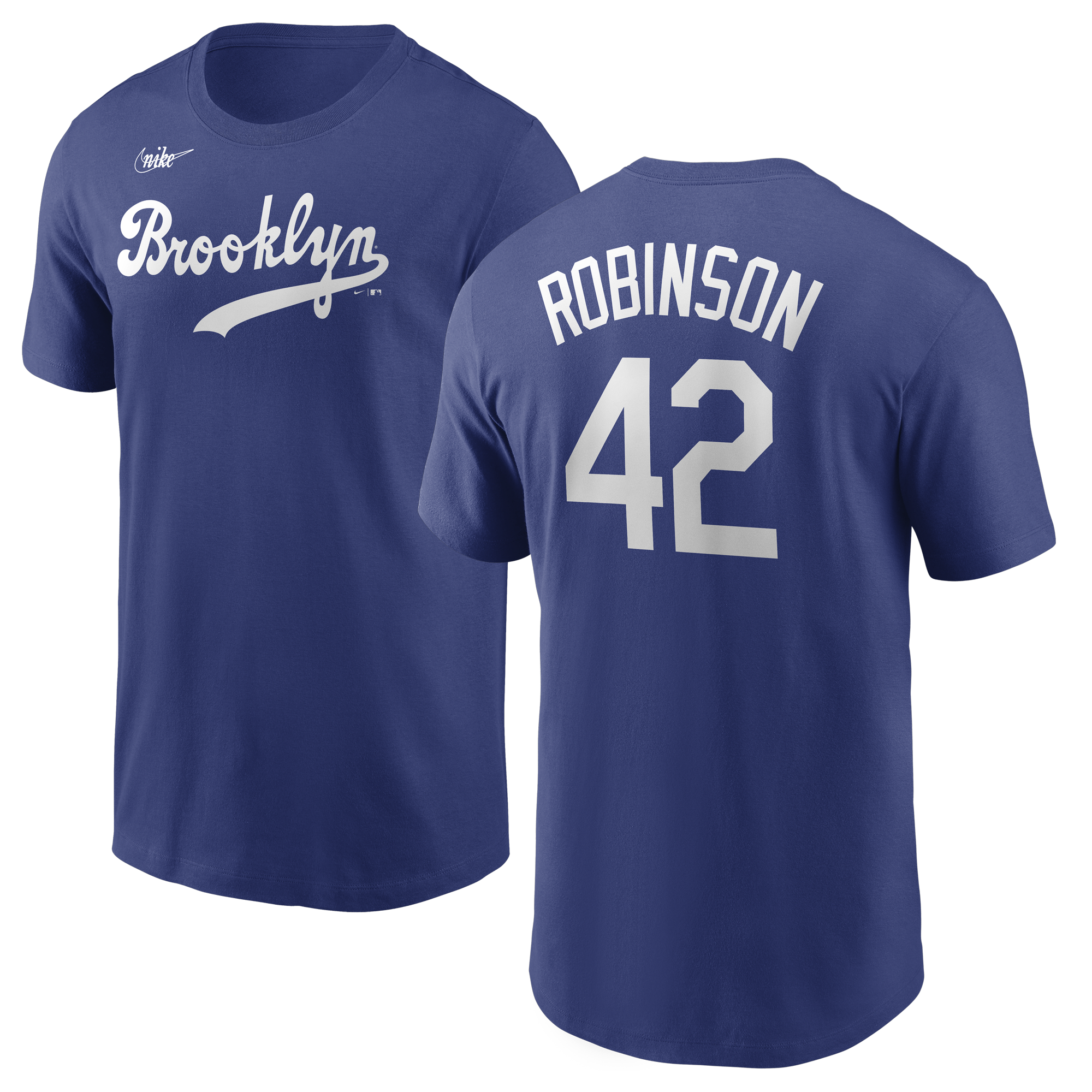 Men's Nike Jackie Robinson Royal Brooklyn Dodgers Cooperstown Collection Name & Number T-Shirt