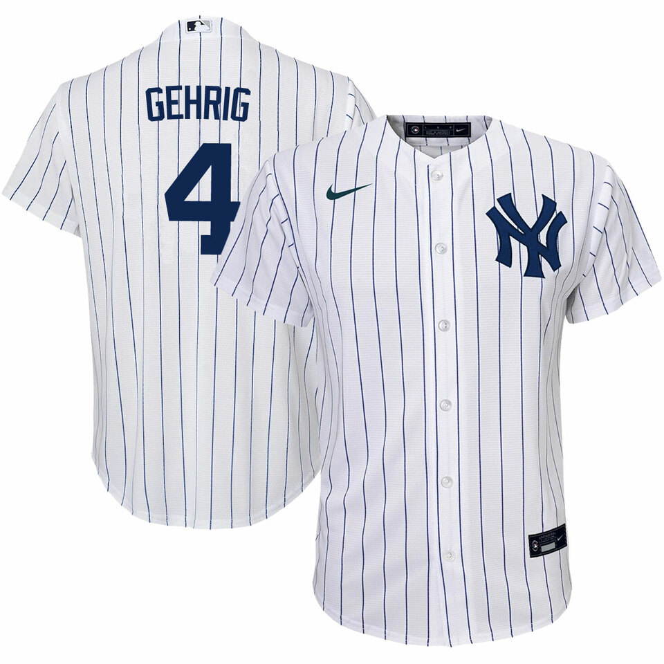 4 Lou Gehrig Jersey Old Classic Style Gray Shirts Uniform