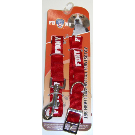 FDNY Red Collar and Leash