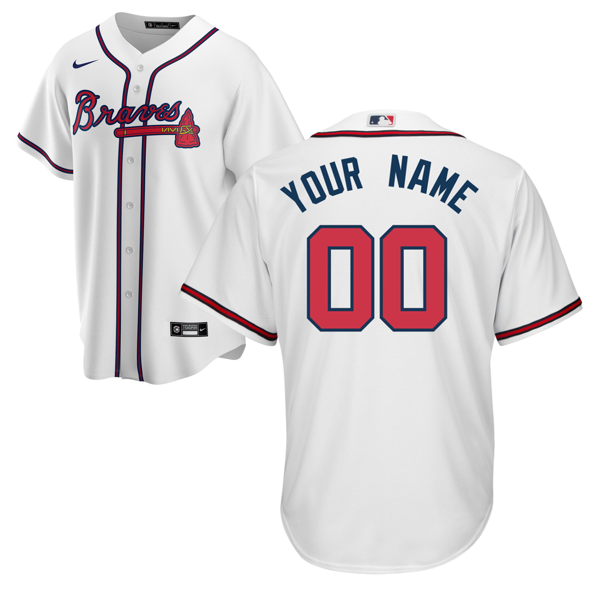 Atlanta Braves Replica Personalized Youth Home Jersey