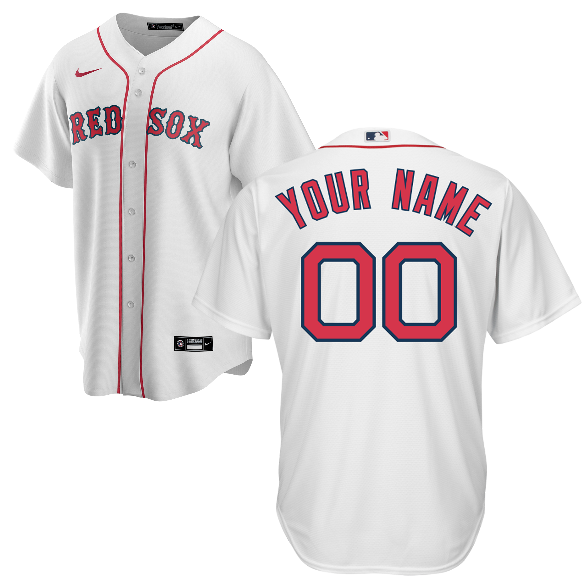 Lulu Grace Designs Boston Red Sox Inspired Baseball Jersey Navy: Baseball Fan Gear & Apparel for Women and Kids Youth/Toddler Tee / M