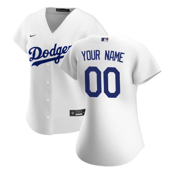 Dodgers Womens Personalized Grey Road Jersey