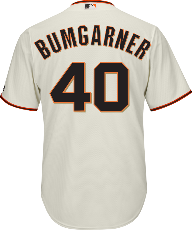 Madison Bumgarner San Francisco Giants Majestic Official Name and Number T-Shirt - Black, Men's, Size: Large