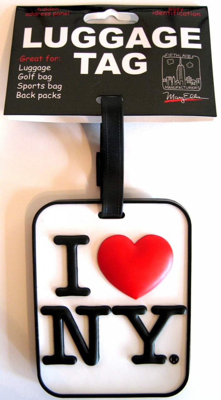 I Love NY Luggage Tag - White