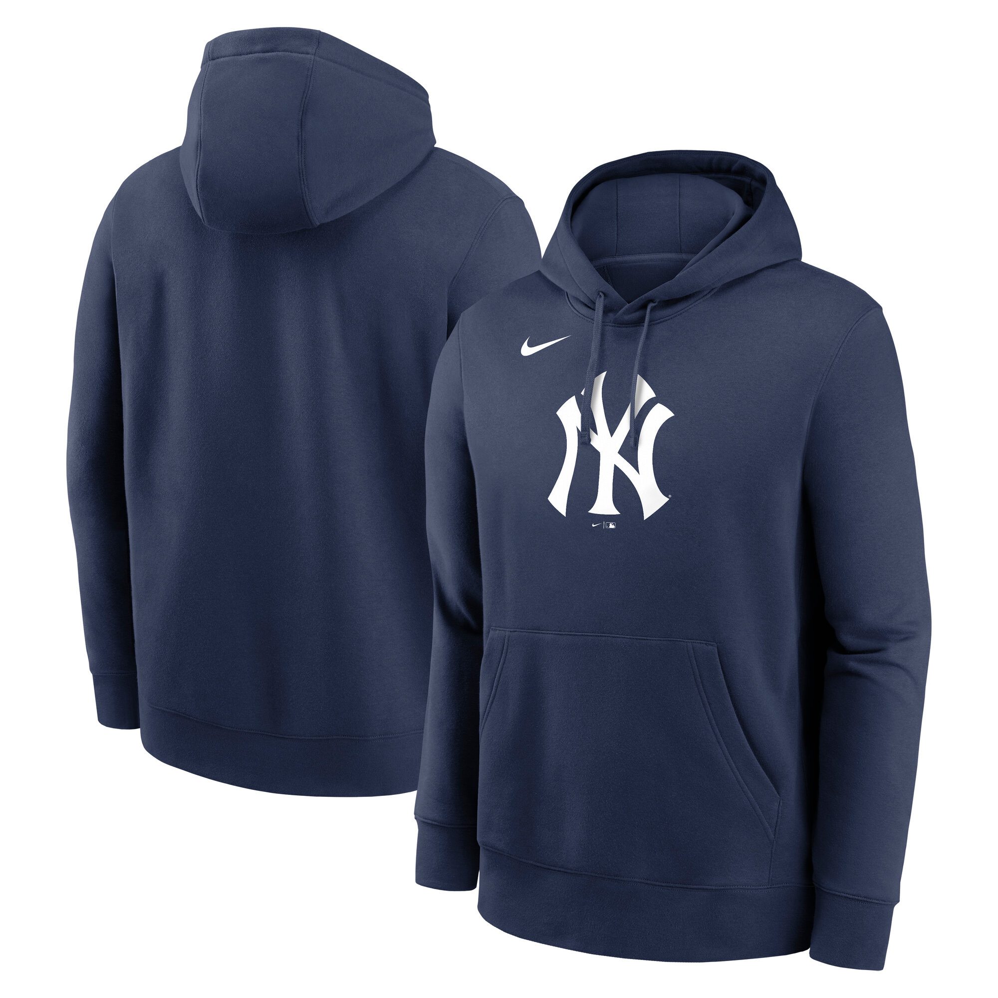 NY Yankees Club Slack Fleece Hooded Sweatshirt - Navy