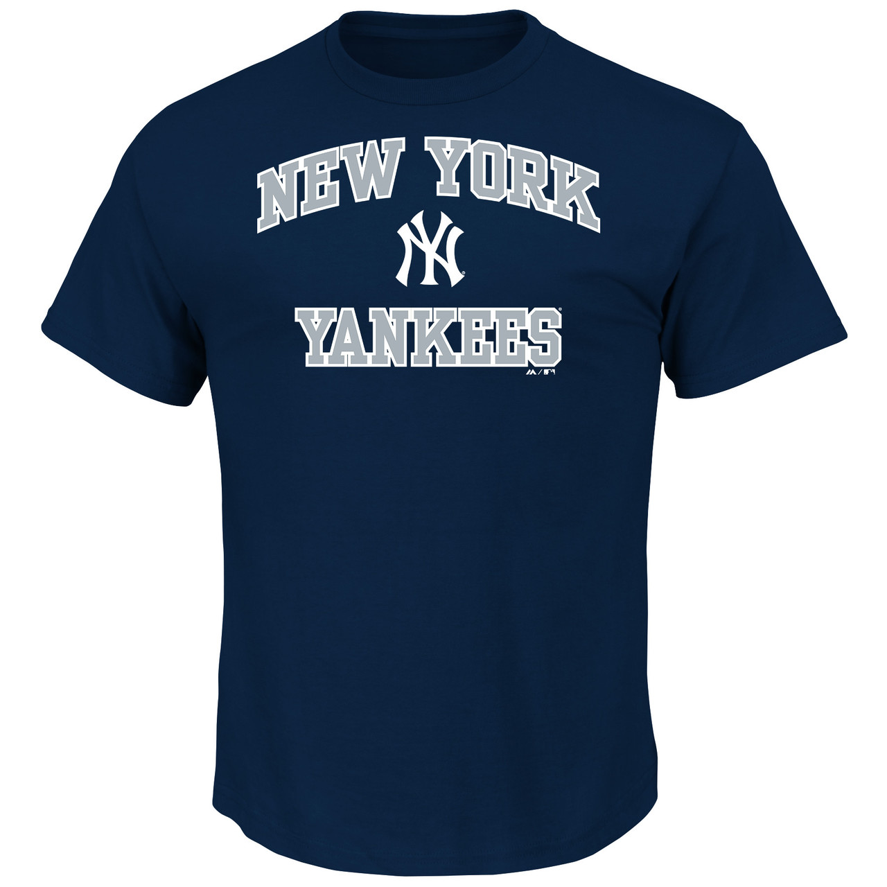 NY Yankees Heart and Soul Adult T-Shirt - Navy