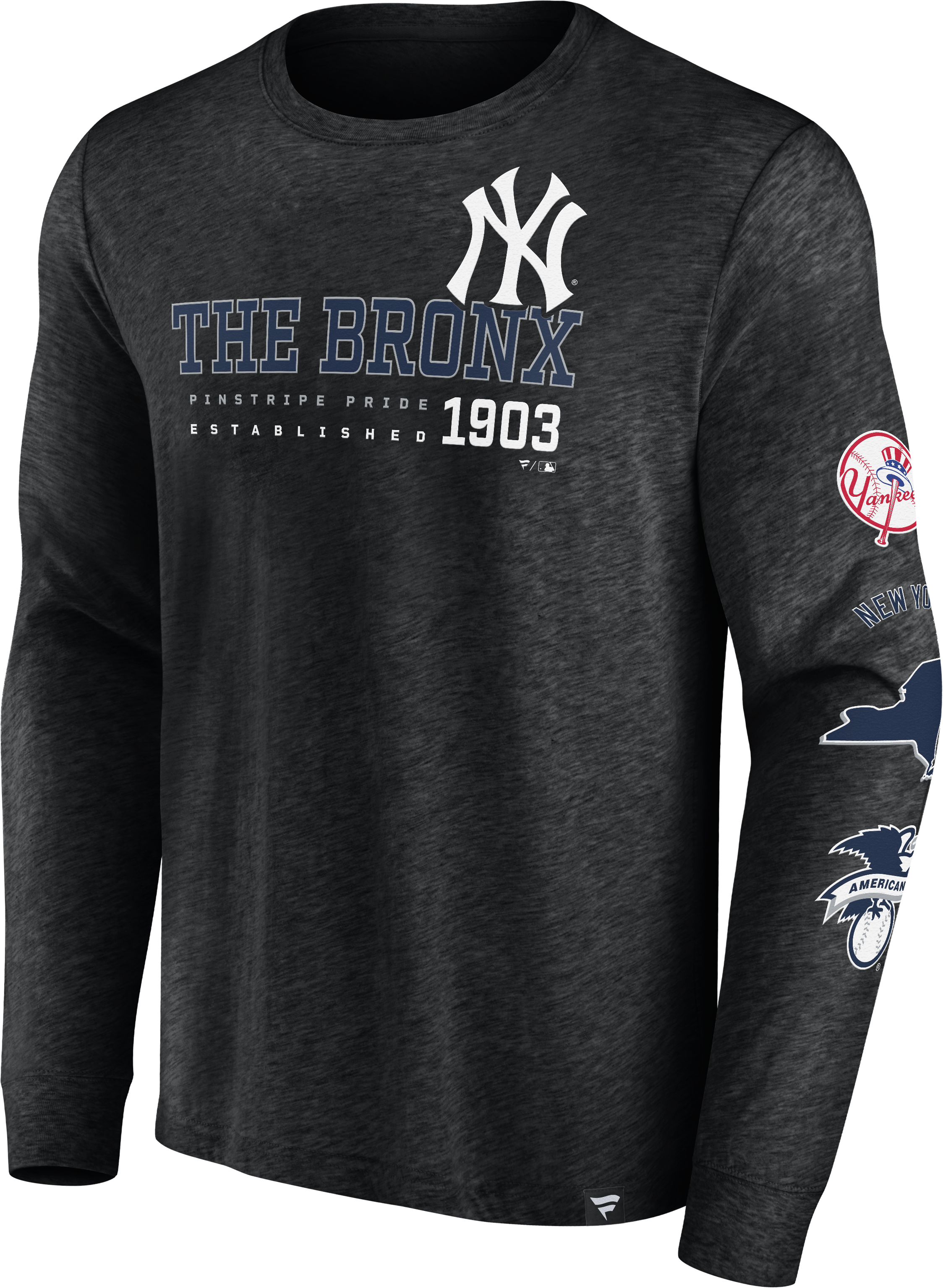 NY Yankees High Whip Black Long Sleeve T-Shirt