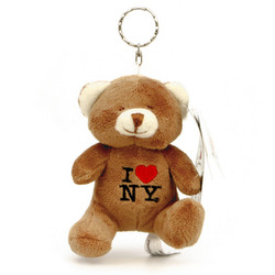 PinktownUSA Brown Teddy Charm Keychain