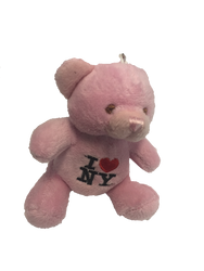 I Love NY Blue Plush Teddy Bear Key Chain