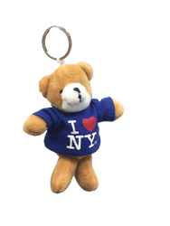 City Merchandise Metallic 4D I Love NY Teddy Bear Keychain