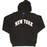 New York Black Zipper Hoodie - flat photo