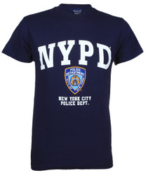 NYPD Full Chest Color Shield Navy Tee