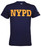 NYPD Yellow Print Patch on Sleeve Navy Tee - front photo