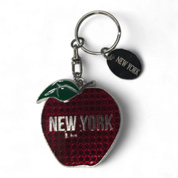 New York Big Apple Magic Glitter Keyring